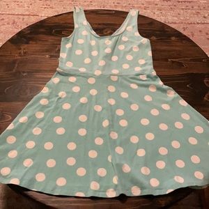 Mint and white polka dot fit and flare dress